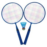 Set Rachete Badminton, Model Copii, Plastic, Culoare Bleu, Lungime 46cm, Cu Fluturaș, 3 Bucăți, Oem