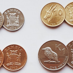 01B41 Zambia set 4 monede 5, 10, 50 ngwee, 1 Kwacha 2012 UNC
