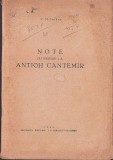 C8366N Note cu privire la Antioh Cantemir de V Mihordea, 1946