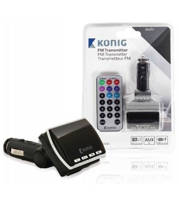 Transmitator Konig FM negru cu telecomanda foto