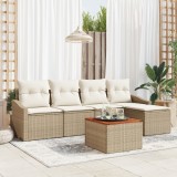 vidaXL Set canapele grădină 6 pcs Bej, alb 55 x 55 x 37 cm