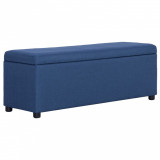vidaXL Bancă cu compartiment de depozitare albastru, 116 cm, poliester 281321