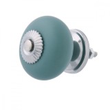 Cumpara ieftin Buton mobila din fier argintiu si ceramica verde mat &Oslash; 4 cm x 4 cm