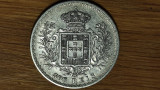 Portugalia -moneda mare de colectie- argint 915- 500 reis 1891 Carlos I - XF+/AU