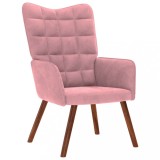 vidaXL Scaun de relaxare, roz, catifea