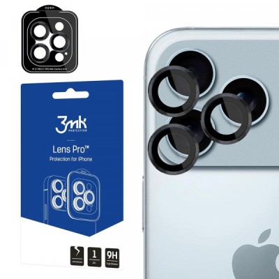 Folie de protectie Camera Spate 3MK Protection Pro pentru Apple iPhone 17 Pro Max / 17 Pro, Sticla Securizata, Neagra foto