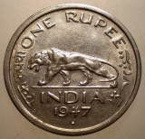 J.299 INDIA COLONIE BRITANICA GEORGE VI 1 ONE RUPEE RUPIE 1947