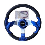 Volan Sport Universal Albastru 33cm Accesorii Montaj Incluse