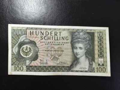 AUSTRIA 100 SCHILLING 1969 foto