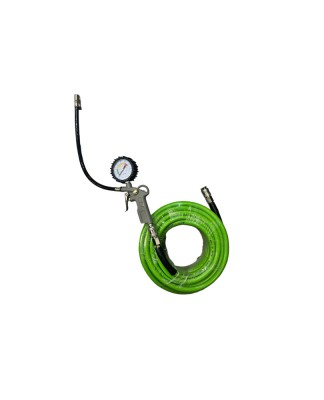 Furtun vulcanizare 15m cu pistol si manometru Verde Cod: AH-15C foto