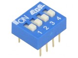 Comutator DIP-SWITCH 4 Secțiuni ON-OFF 0.025A 24VDC