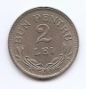 Romania 2 Lei 1924 Bruxelles - Ferdinand I , Cupru-nichel, 25 mm, KM-47