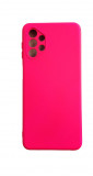Huse silicon antisoc cu microfibra in interior Samsung Galaxy A13 4G Roz Neon, Husa