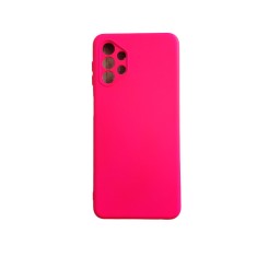 Huse silicon antisoc cu microfibra in interior Samsung Galaxy A13 4G Roz Neon
