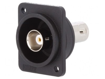 Adaptor BNC soclu 50&amp;Omega; negru plastic FT foto
