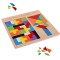 Puzzle din lemn 3in1 pentru copii,asamblare logica,tetris,38 piese - Multicolor