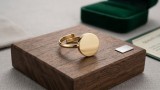 Cumpara ieftin Inel Reglabil din Argint 925 Placat cu Aur Galben, cu Placuta Rotunda Personalizabila,