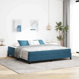 VidaXL Pat boxspring cu saltea Albastru &icirc;nchis 180 x 200 cm Catifea 3398711