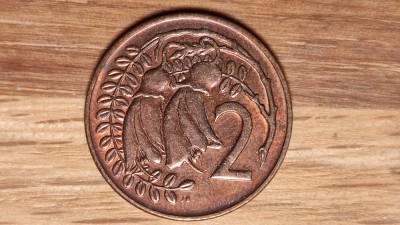 Noua Zeelanda - moneda de colectie - 2 cents 1974 - bronz - impecabila ! foto