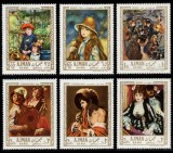 Ajman 1967 - Picturi, arta, Renoir, Terbrugghen, serie dantelata neuzata