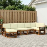 Cumpara ieftin Set de canapele de exterior 7 buc. 7-Locuri Natural si Crem