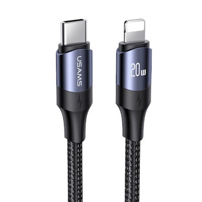 Cablu date U71 - Type-C la Lightning 20W, PD, Fast Charge, 2m, Negru (US-SJ522) foto