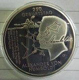 (A86) MONEDA DIN ARGINT GERMANIA - 20 EURO 2019, LIT. F, 250 ANI NASTEREA LUI ALEXANDER VON HUMBOLDT, STARE PROOF