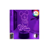 Cumpara ieftin Lampa Decorativa 3D - Mickey Mouse, 16 Culori cu Telecomanda - 9.8x20.2cm - 27386