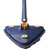 Mop Triunghiular Rotativ 360&deg; cu Storcator, Maner Extensibil, Microfibra, Gri/Albastru + Rezerva