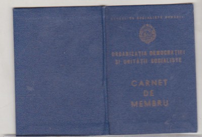 bnk div Carnet de membru ODUS - 1980 foto