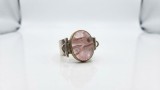 Cumpara ieftin Inel din Argint 925 cu Cuart Roz Rutilat , Vintage Architectural Solitaire