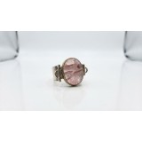 Inel din Argint 925 cu Cuart Roz Rutilat Vintage Architectural Solitaire