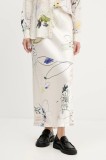 Desigual fusta PAUL culoarea bej, midi, drept, 25WWFW07