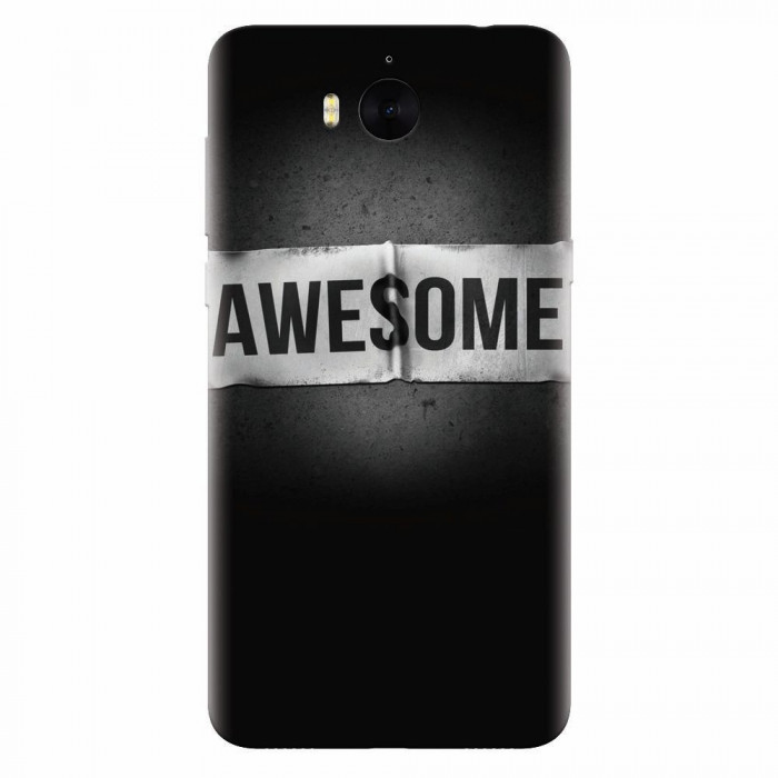 Husa silicon pentru Huawei Y6 2017, Awesome Label Dark