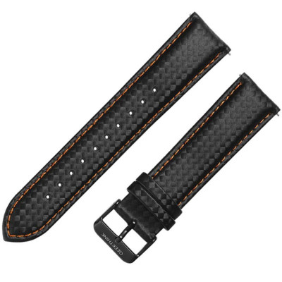 Curea piele, compatibila Huawei Watch Fit 3, adaptor inclus, telescoape QR, 20mm, Negru foto
