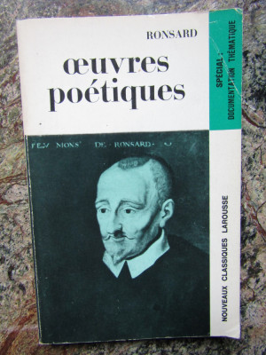 RONSARD - OEUVRES POETIQUES foto