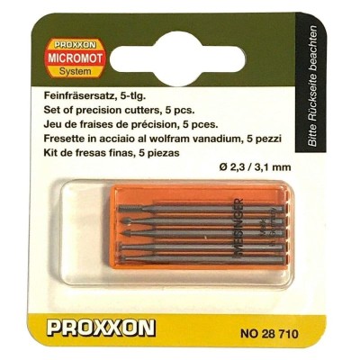 Set freze din otel-wolfram-vanadiu Proxxon 28710, O2.35-O3.1 mm, 5 piese foto