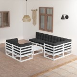 vidaXL Set mobilier de grădină cu perne, 8 piese, lemn masiv de pin 3076700