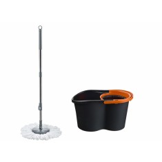 Set curatenie VN-PP-16BO mop rotativ si galeata, Negru, Jumbo Magic