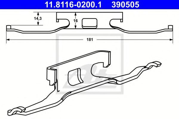 Arc, etrier frana MERCEDES SPRINTER 4-t platou / sasiu (904) (1996 - 2006) ATE 11.8116-0200.1