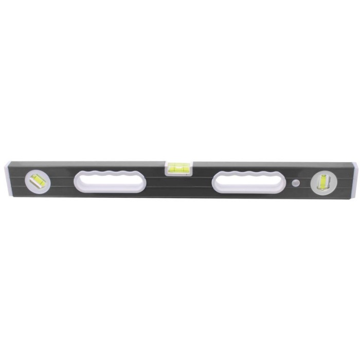 Nivela gri, din aluminiu, cu manere, 3 fiole, 180 cm