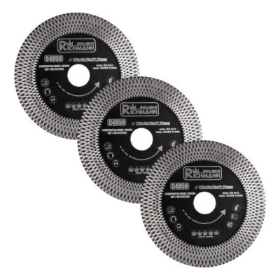 Disc diamantat turbo subtire, dublu segmentate, placi ceramice, taiere umeda si uscata, set 3 buc, 125x22.23x1.3 mm, Richmann Exclusive GartenVIP DiyL foto