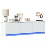 Cumpara ieftin Comodă TV cu LED, alb, 140x34x40 cm, lemn prelucrat