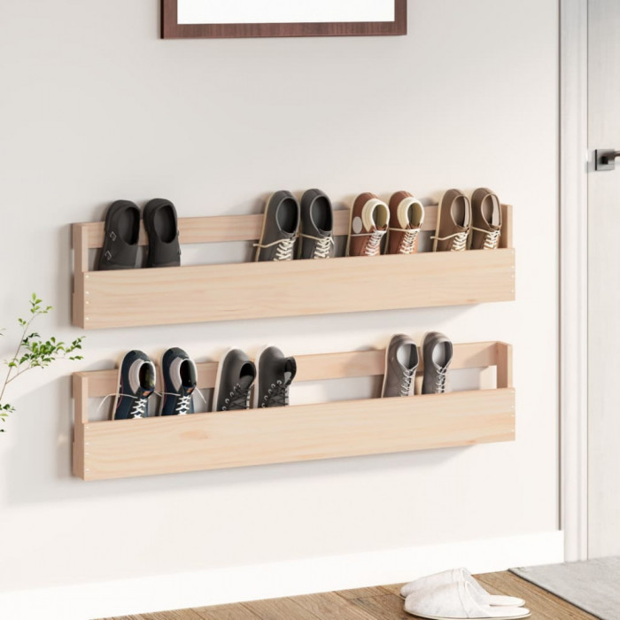 Pantofare de perete, 2 buc., 110x9x23 cm, lemn masiv pin GartenMobel Dekor