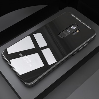 Husa Samsung Galaxy S8 Plus, Back Glass, husa cu sticla securizata pe spate de culoare neagra foto