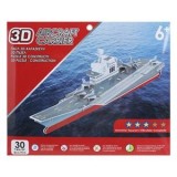 Puzzle 3D Portavion, 30 piese, Carton, Gri, CMCLASS