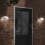 vidaXL Lămpi exterioare de perete cu LED/senzor 2 buc. negru aluminiu 4006279