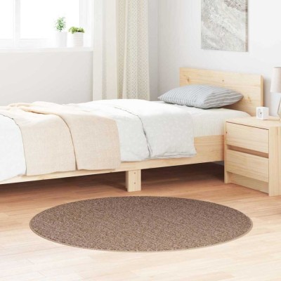 Covor shaggy vidaXL cu spate din latex Marron &amp;oslash;120 cm foto
