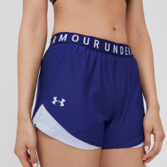 Under Armour pantaloni scurți de antrenament Play Up 3.0 culoarea albastru marin, cu imprimeu, medium waist