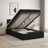 Cumpara ieftin Pat Ottoman cu Saltea si LED Negru 120 x 200 cm Tesatura